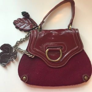 Red wool Italian purse
